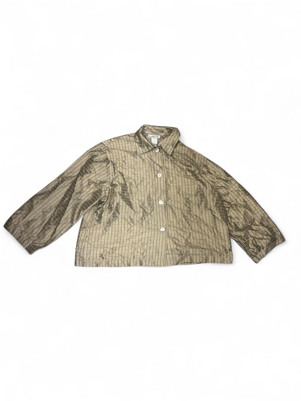 LisBeth Oslo Silk Button-Up Shirt Vintage 90s Office Workwear Preppy Luxury Sz L